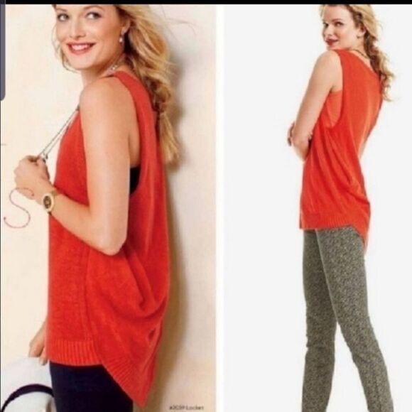 CAbi siren flame color sleeveless sweater sz XS - Picture 1 of 5